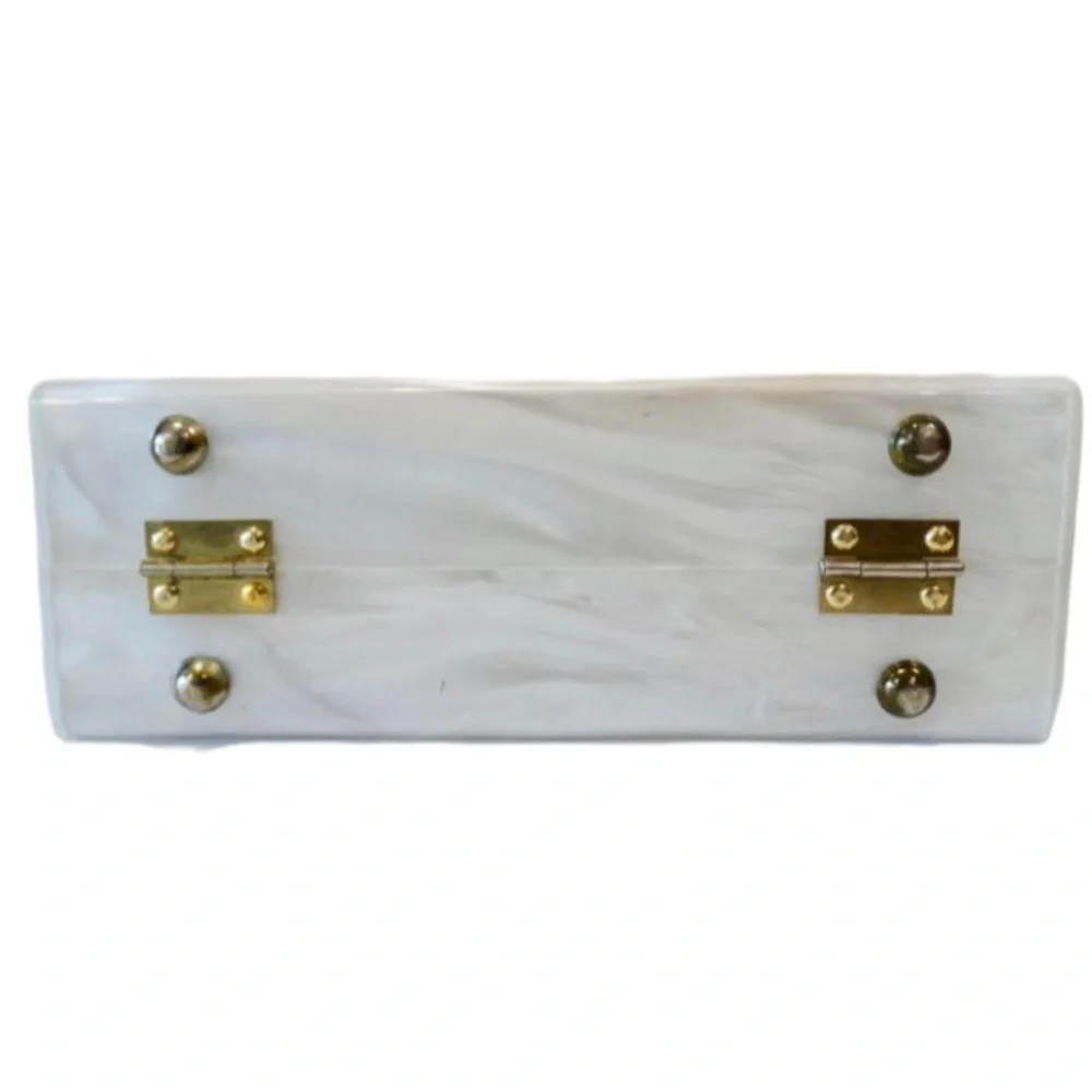 1950s Stylecraft Miami Lucite Top Handle Box Bag - Picture 4 of 7